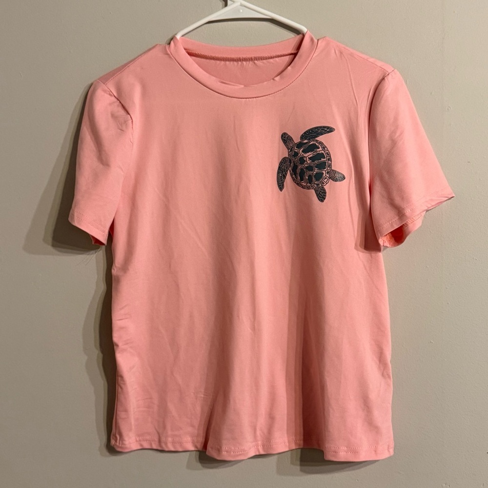 SHEIN Pink T-Shirt with Turtle Design